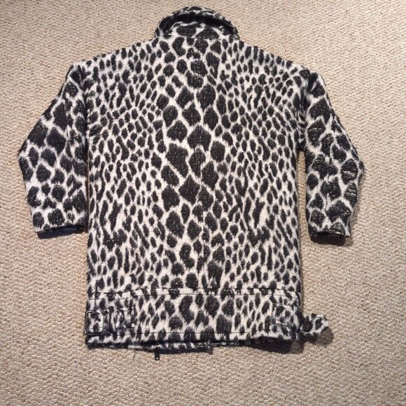 Banana Republic Snow Coat Womens XS Leopard Cocoon Side Zipper Wool - Picture 5 of 8